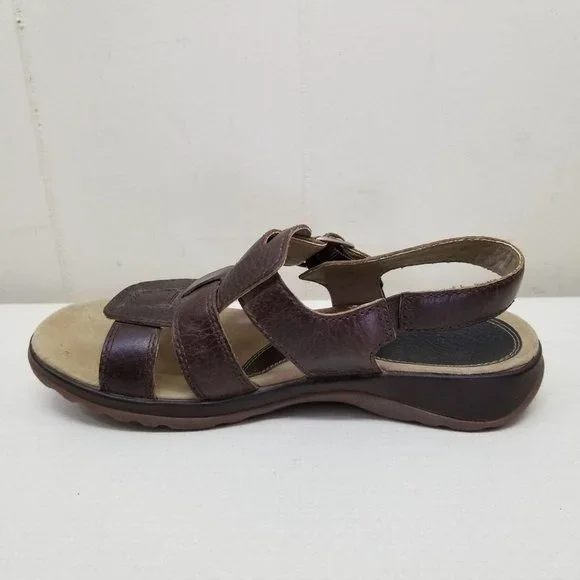 Red Wing Brown Leather Sandals 7.5M Open Toe Wedge - Picture 4 of 8